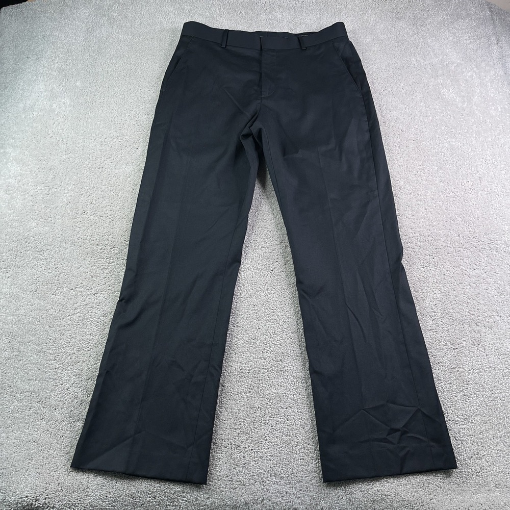 Banana Republic Pants Mens 33x32 Black Wool Flat Front Trousers Business Slacks